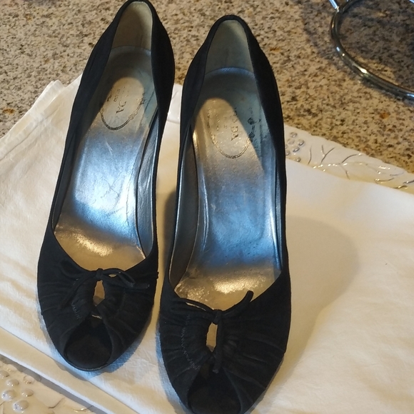 Prada Shoes - Prada suede heels sz 38 good cond. Authentic!